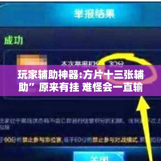 玩家辅助神器:方片十三张辅助”原来有挂 难怪会一直输