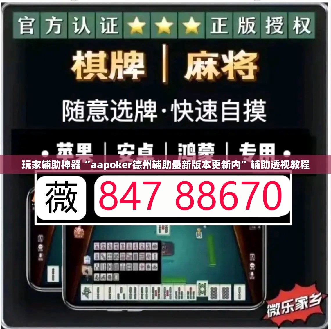 玩家辅助神器“aapoker德州辅助最新版本更新内”辅助透视教程