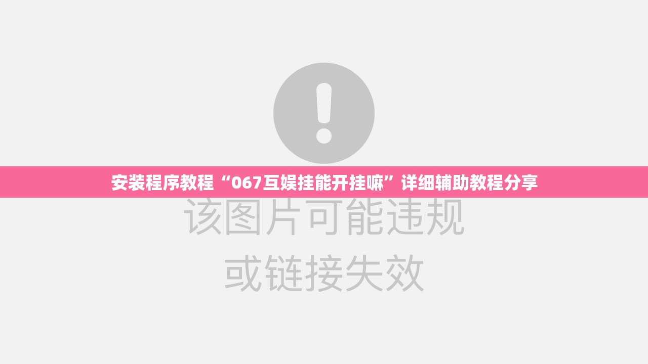 安装程序教程“067互娱挂能开挂嘛”详细辅助教程分享