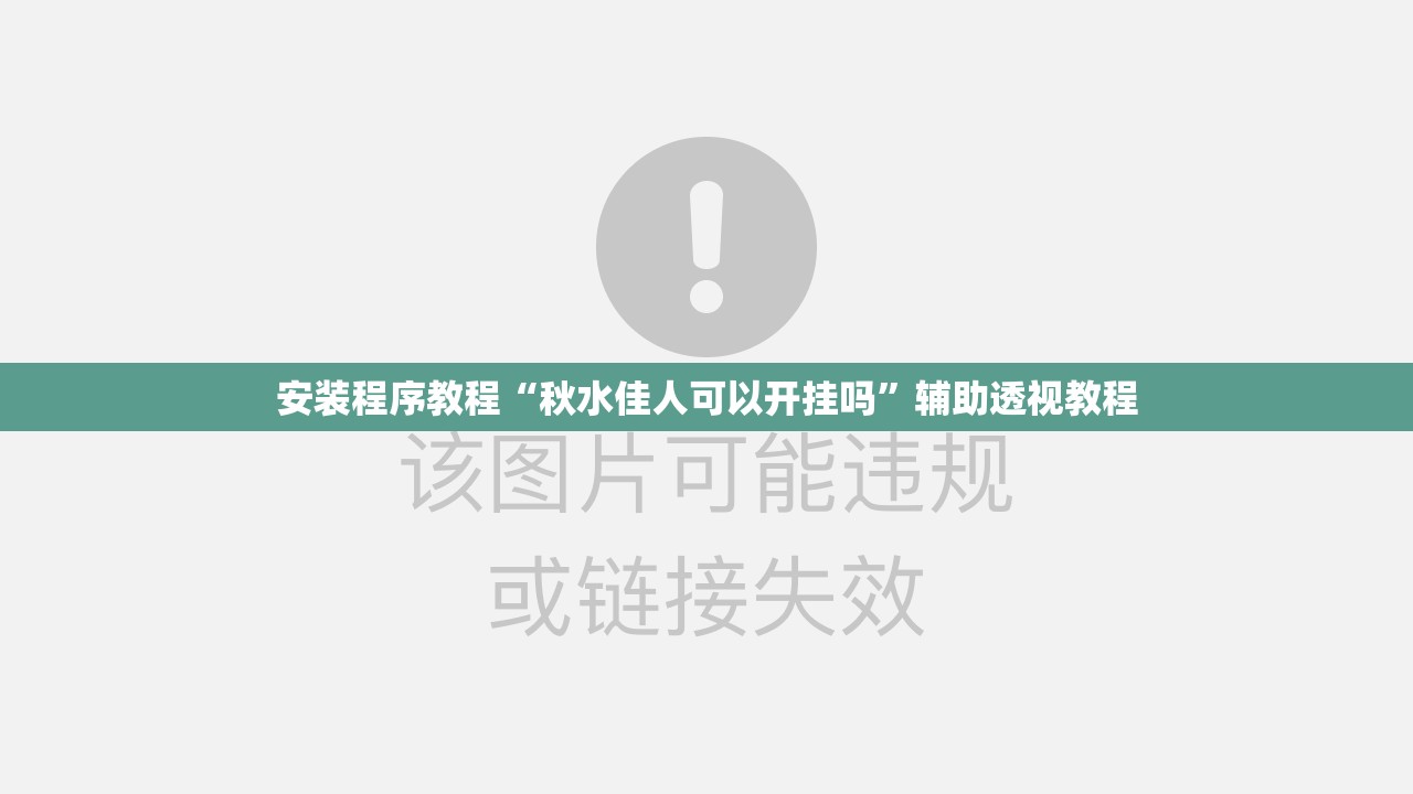 安装程序教程“秋水佳人可以开挂吗”辅助透视教程