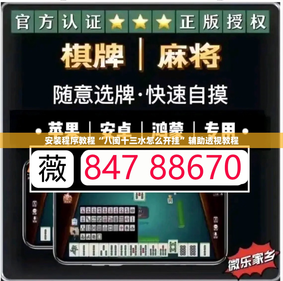 安装程序教程“八闽十三水怎么开挂”辅助透视教程