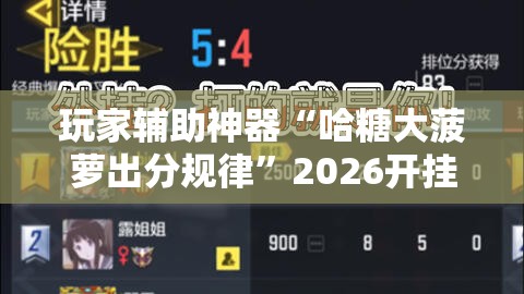 玩家辅助神器“哈糖大菠萝出分规律”2026开挂教程步骤