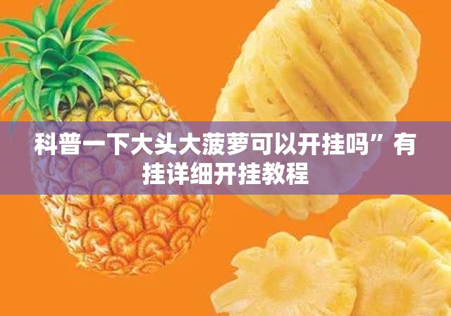 科普一下大头大菠萝可以开挂吗”有挂详细开挂教程